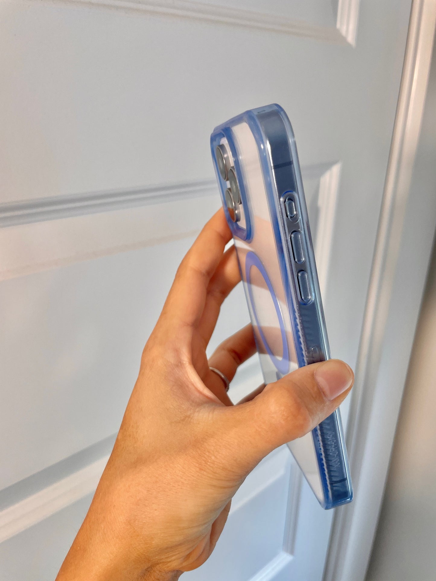 MagSafe Blue Bumpers Clear iPhone Case