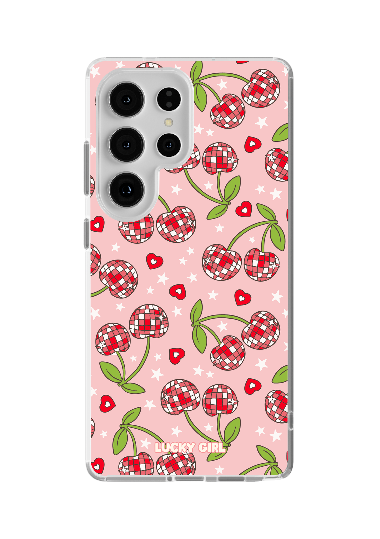 Pink & Red Disco Cherries Clear Case Insert