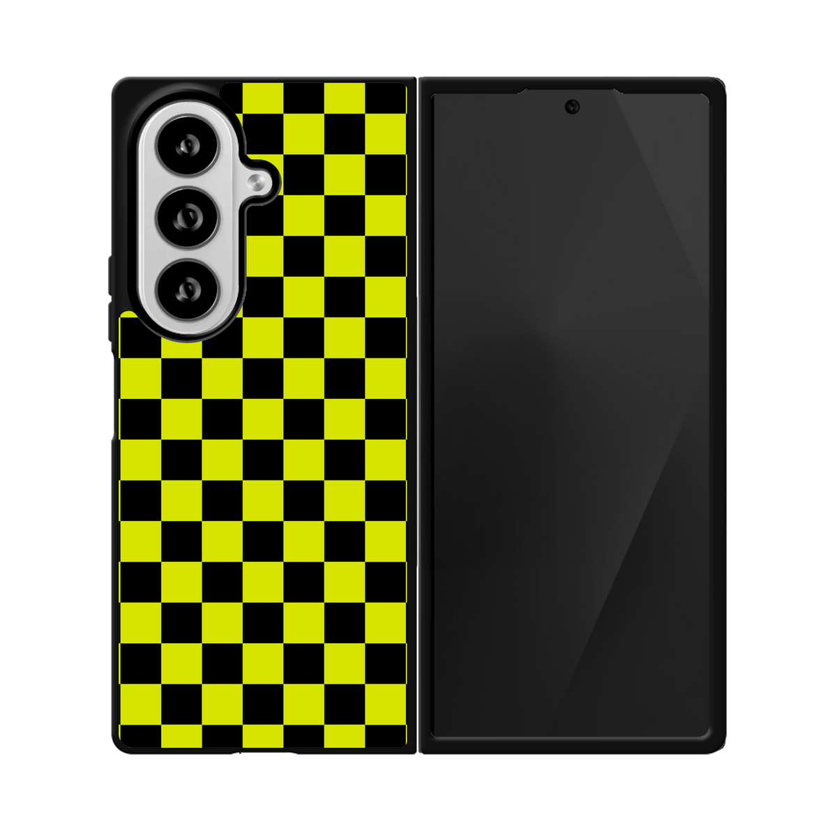 Electric Lime Checkers Phone Case Galaxy Z Fold 8 Ultra / No