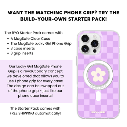 Lilac Checkers Clear Case Insert