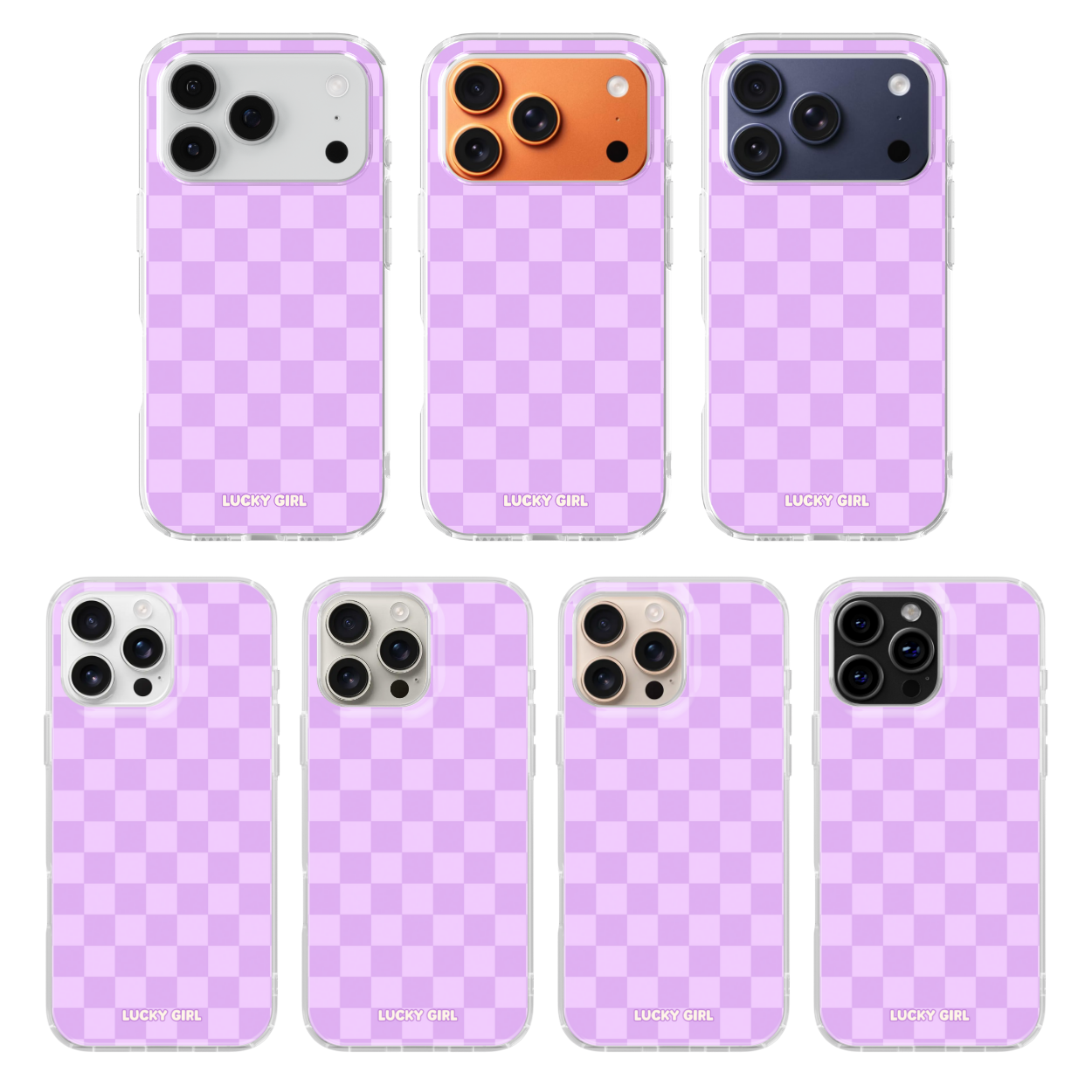 Lilac Checkers Clear Case Insert