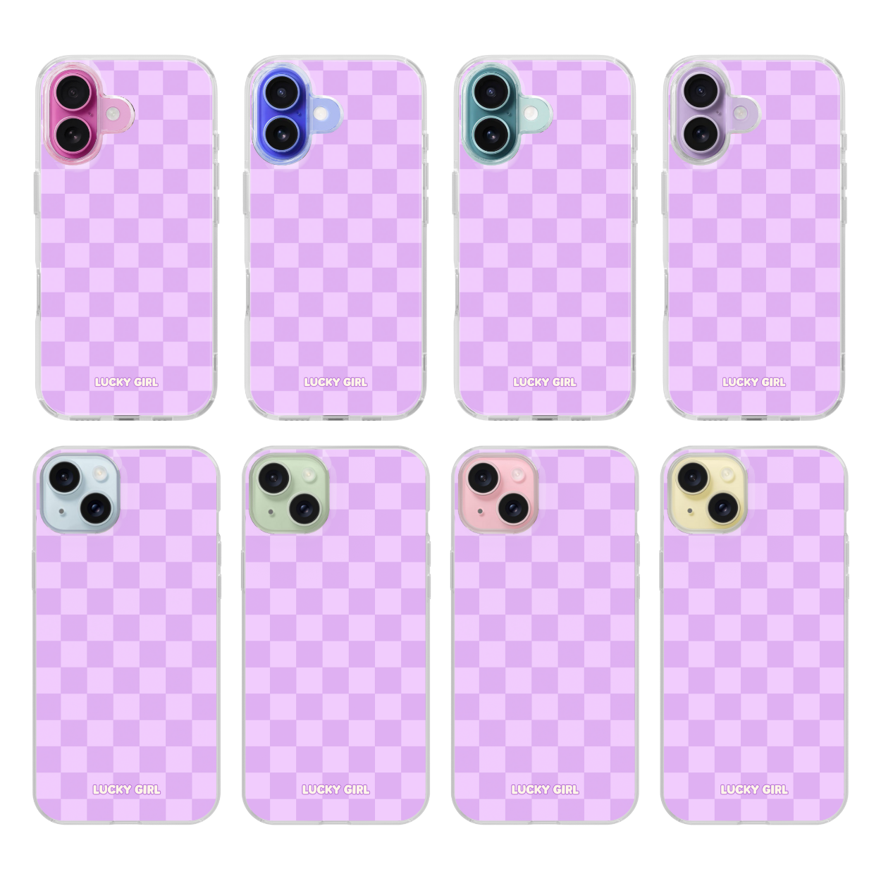 Lilac Checkers Clear Case Insert