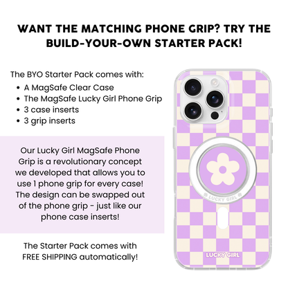 Lilac Checkers II Clear Case Insert