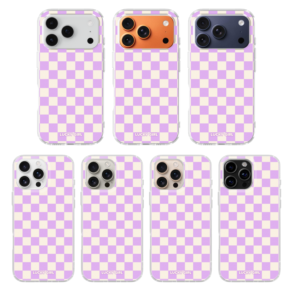 Lilac Checkers II Clear Case Insert