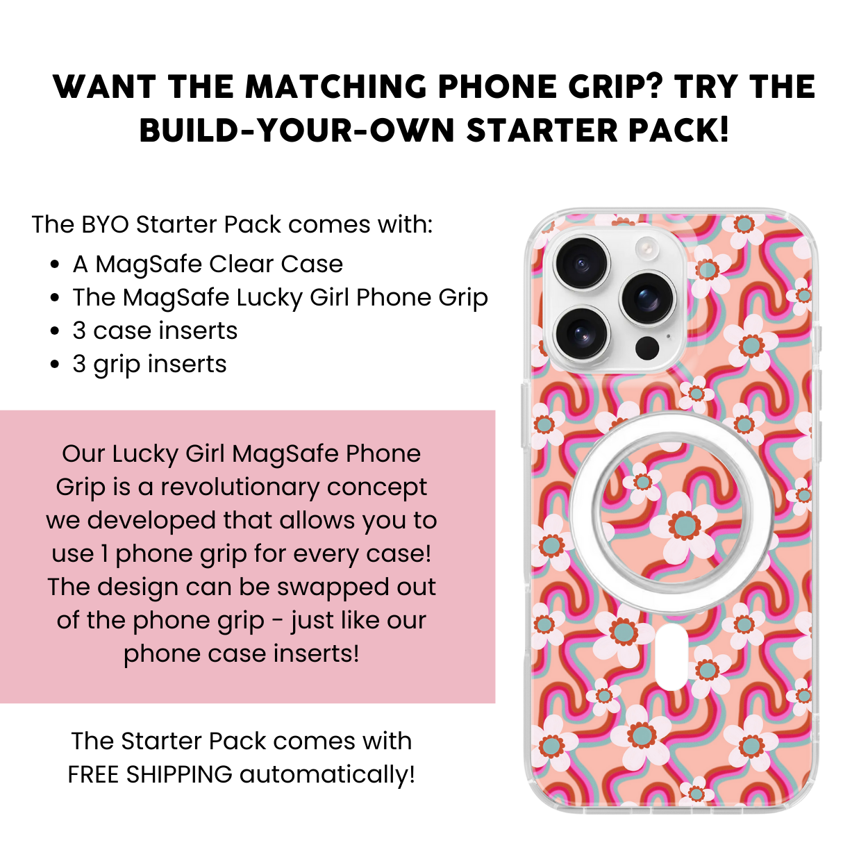 Flower Power Clear Case Insert