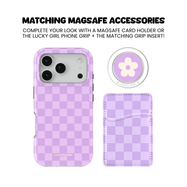 Lilac Checkers Phone Case