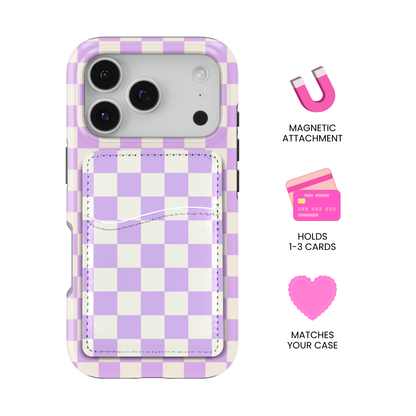 Lilac Checkers II MagSafe Card Holder