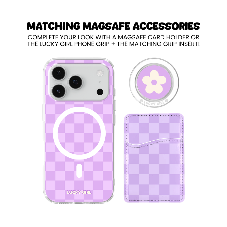 Lilac Checkers Clear Case Insert