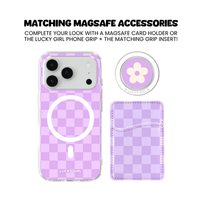 Lilac Checkers Clear Case Insert