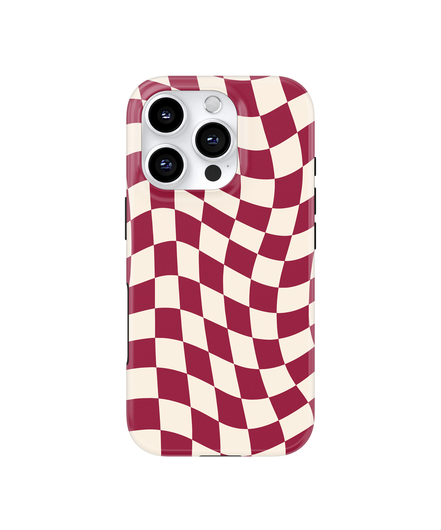 Black Cherry Wavy Checkers II MagSafe Phone Case