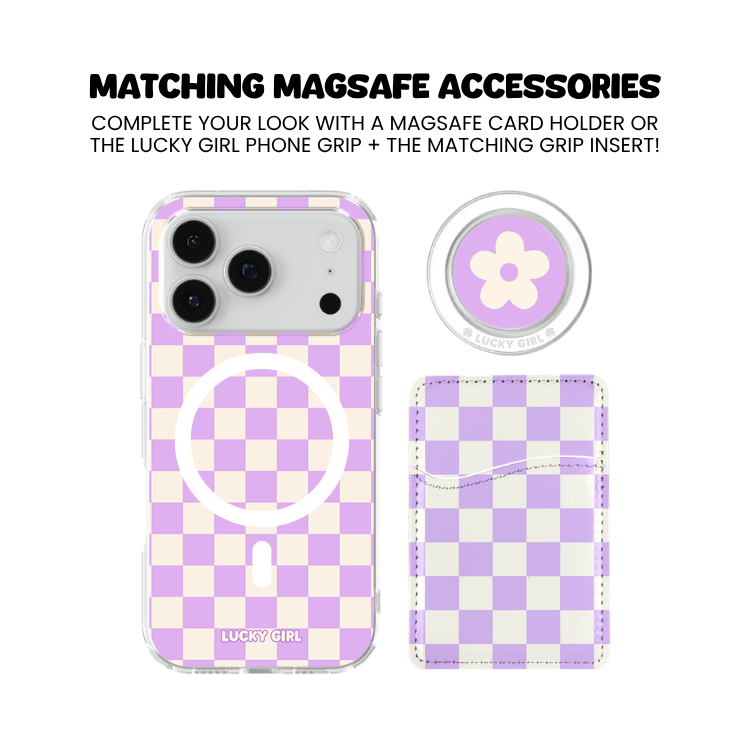 Lilac Checkers II Clear Case Insert