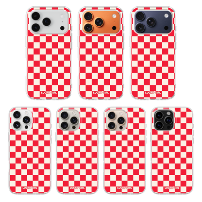 Vermillion Checkers II Clear Case Insert