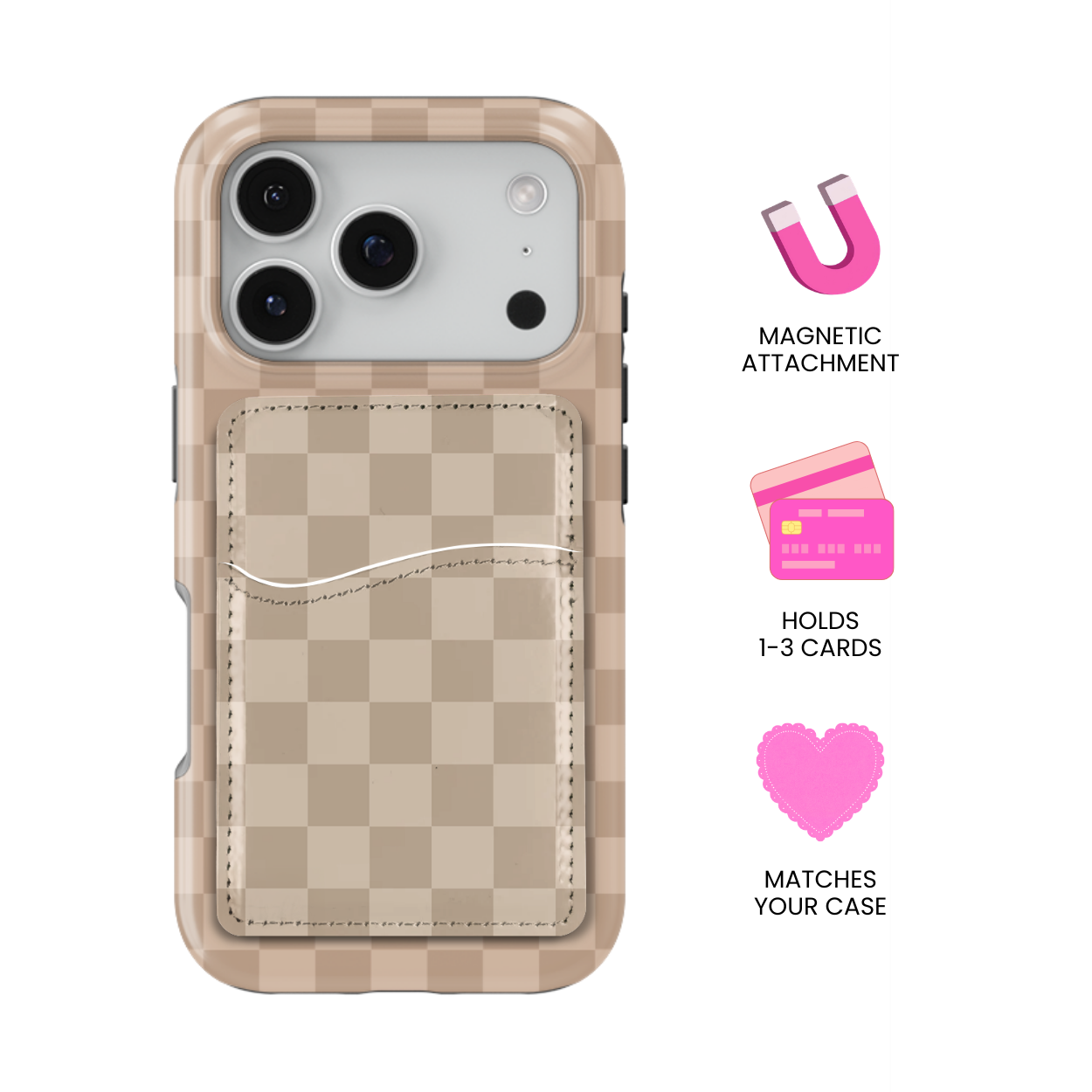 Chestnut Checkers MagSafe Card Holder