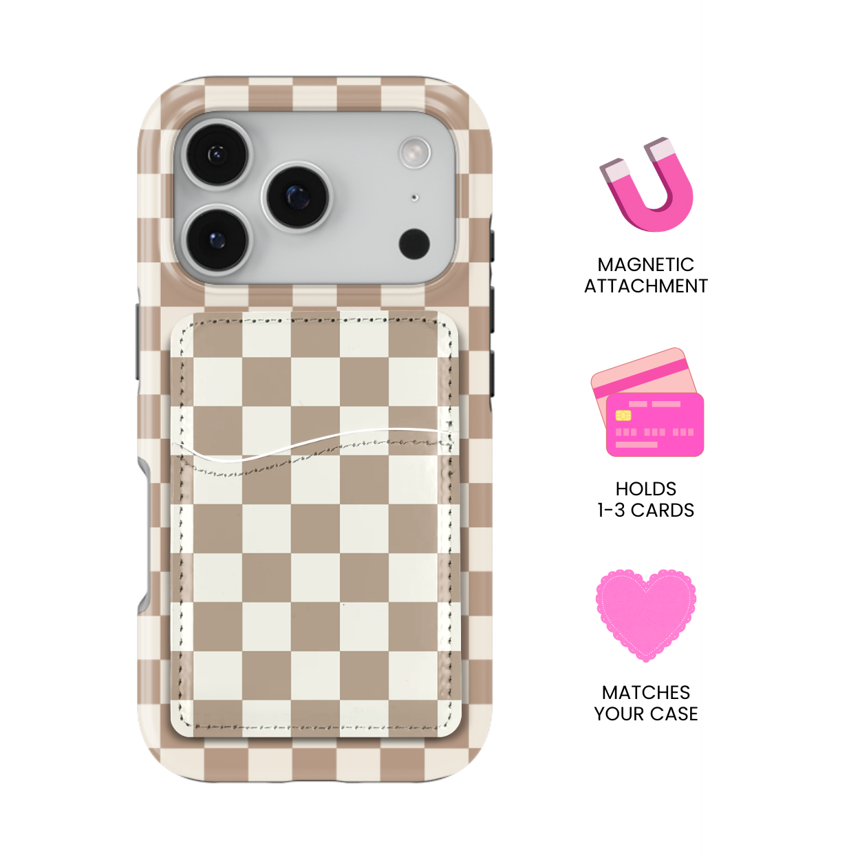 Chestnut Checkers II MagSafe Card Holder