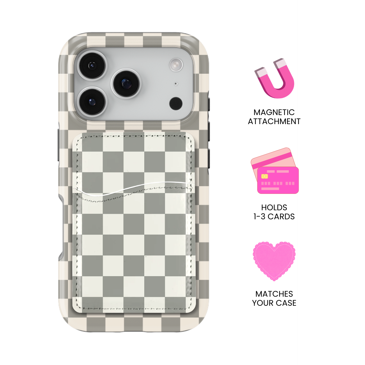 River Rock Checkers II MagSafe Card Holder