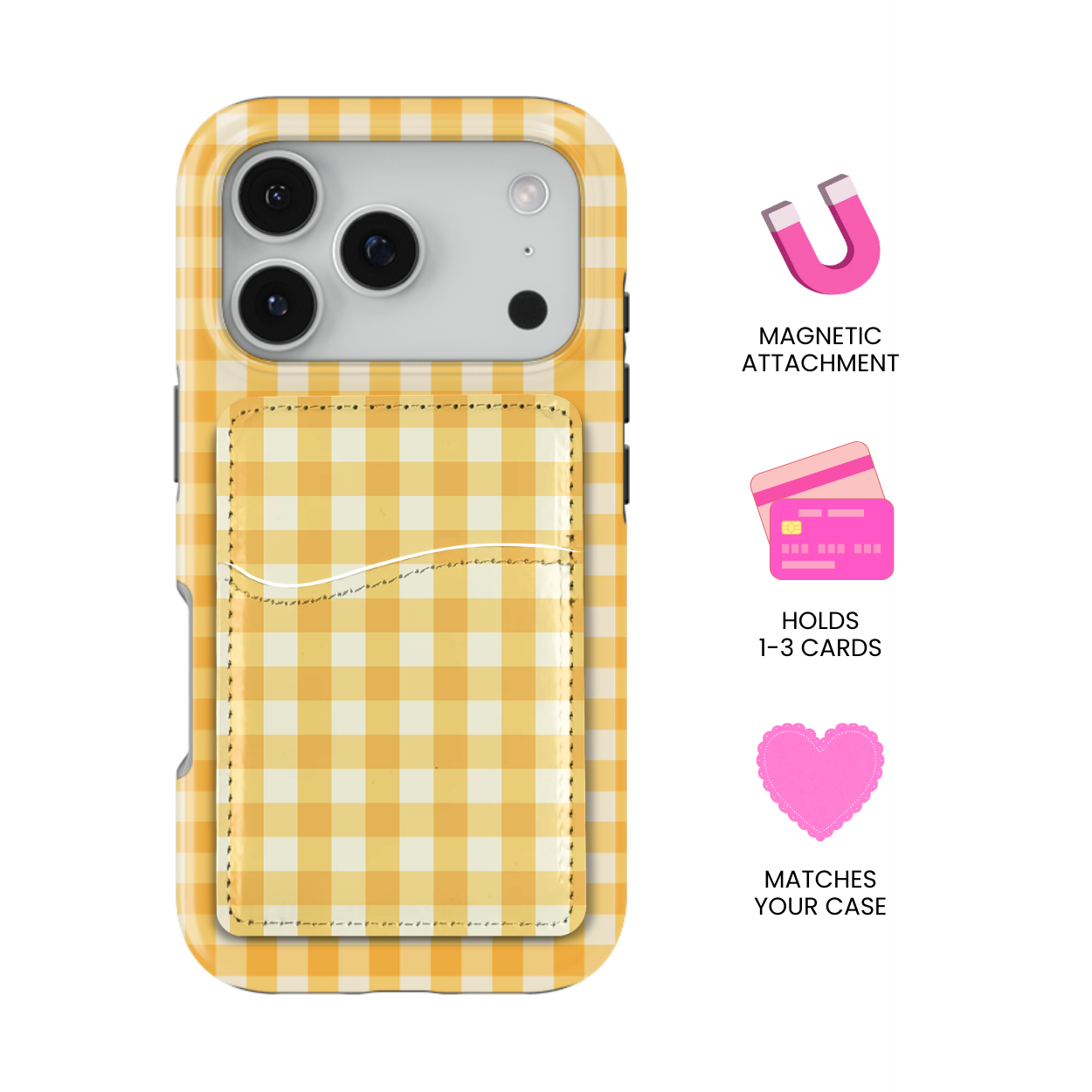 Sunshine Gingham MagSafe Card Holder