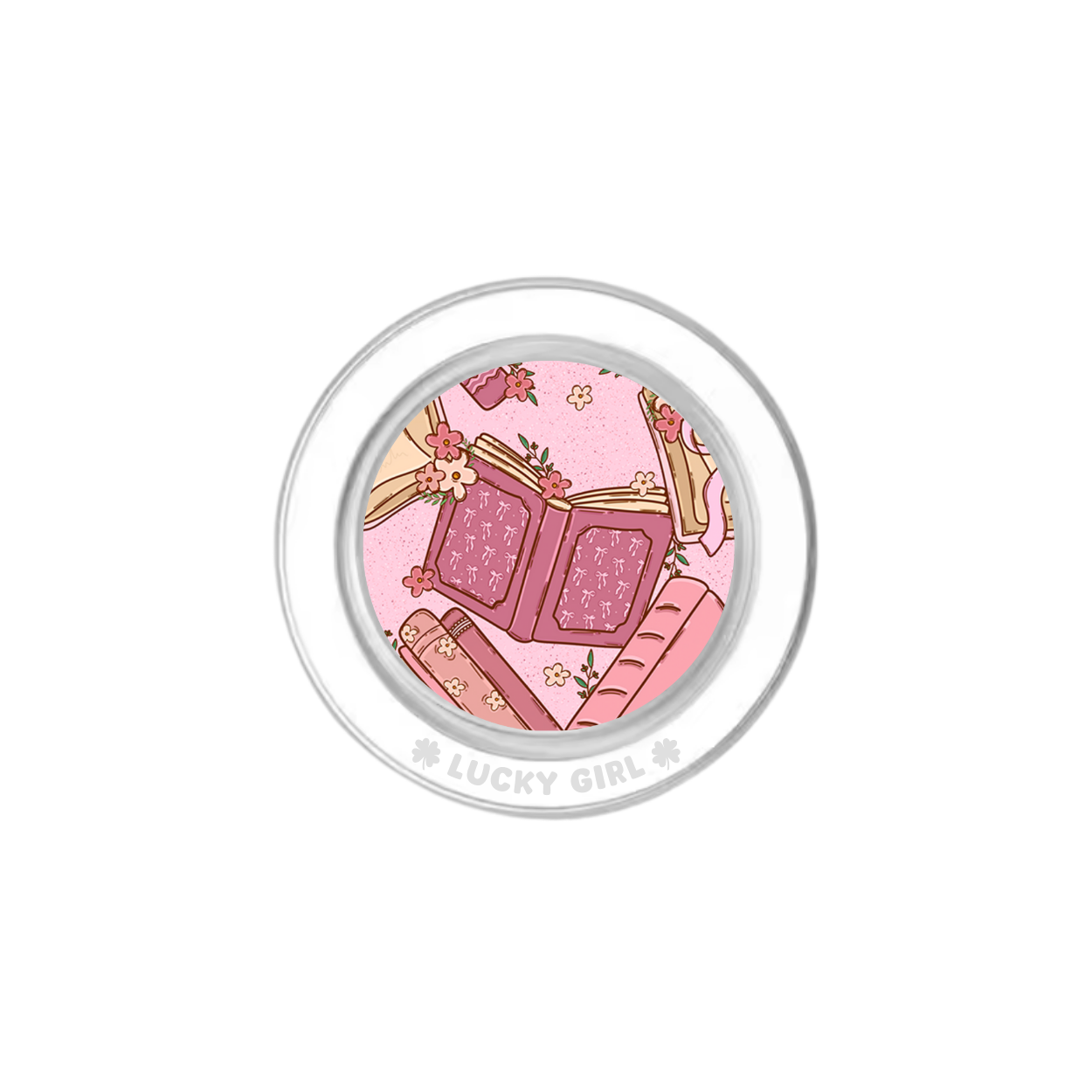 Pink Prose Phone Grip Insert