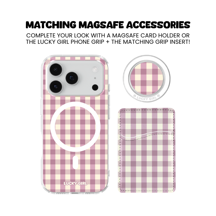 Plum Gingham Clear Case Insert