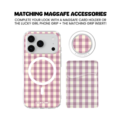 Plum Gingham Clear Case Insert