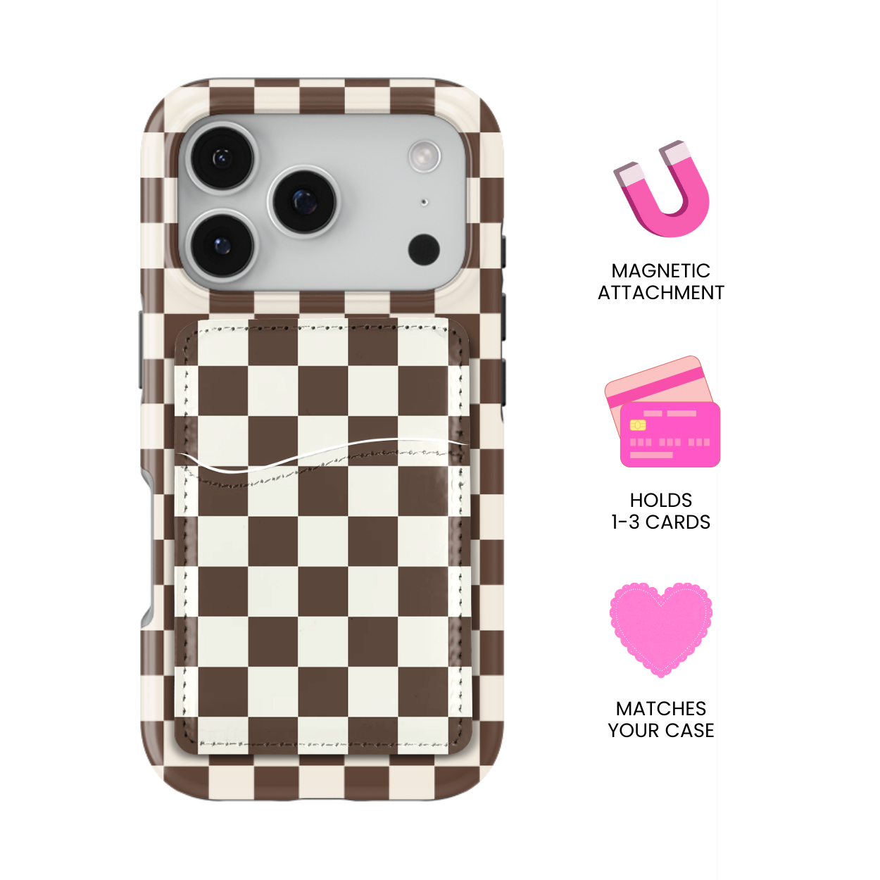 Espresso Checkers II MagSafe Card Holder