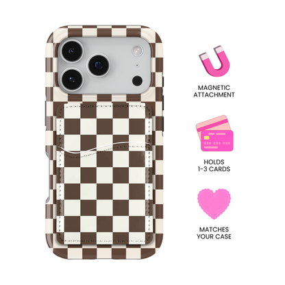 Espresso Checkers II MagSafe Card Holder