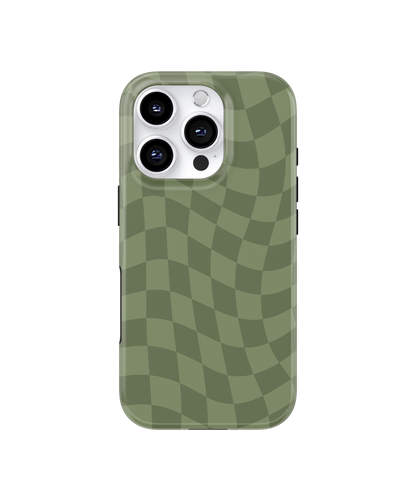 Moss Wavy Checkers MagSafe Phone Case