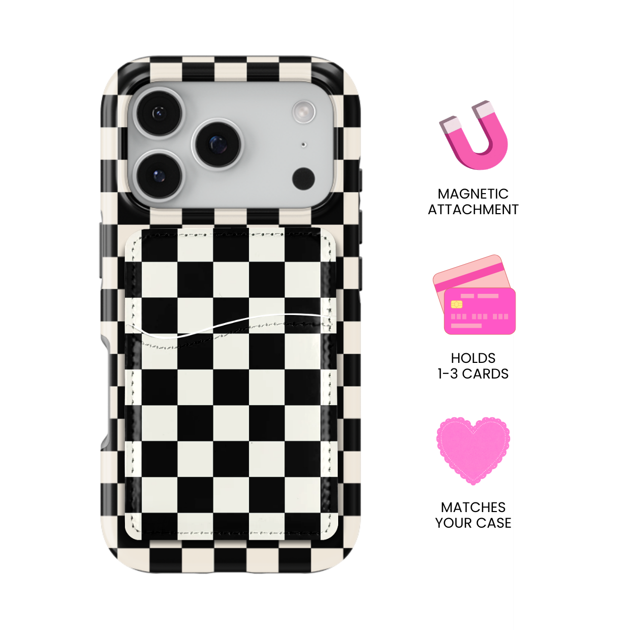 Onyx Checkers II MagSafe Card Holder
