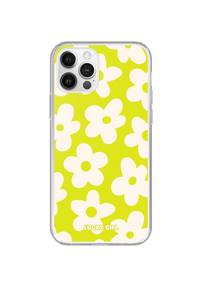 Electric Lime Big Blooms Clear Case Insert