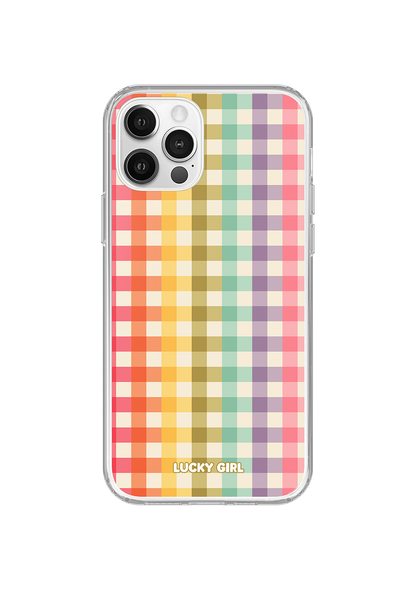 Rainbow Gingham Clear Case Insert