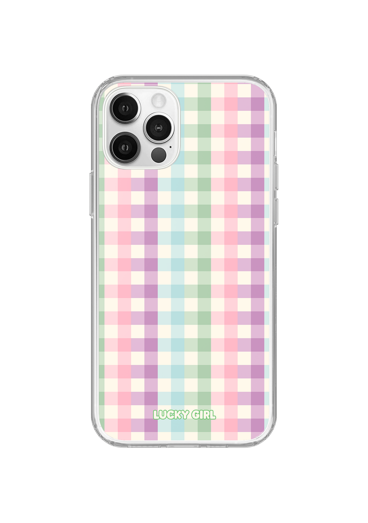 Pastel Gingham Clear Case Insert