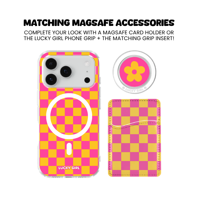 Pink Lemonade Checkers Clear Case Insert
