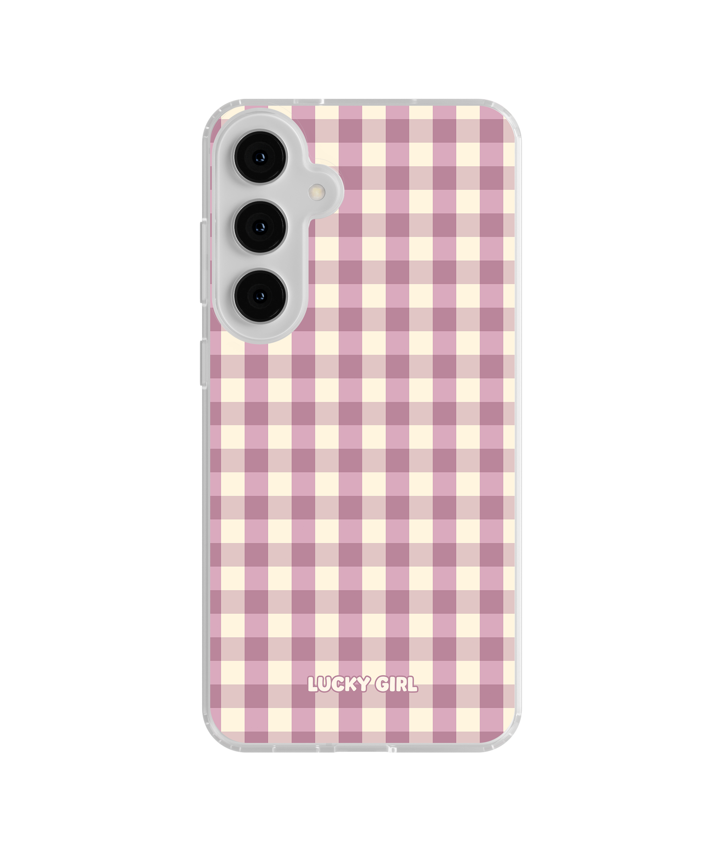Plum Gingham Clear Case Insert