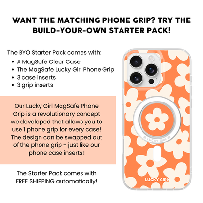 Tangerine Big Blooms Clear Case Insert