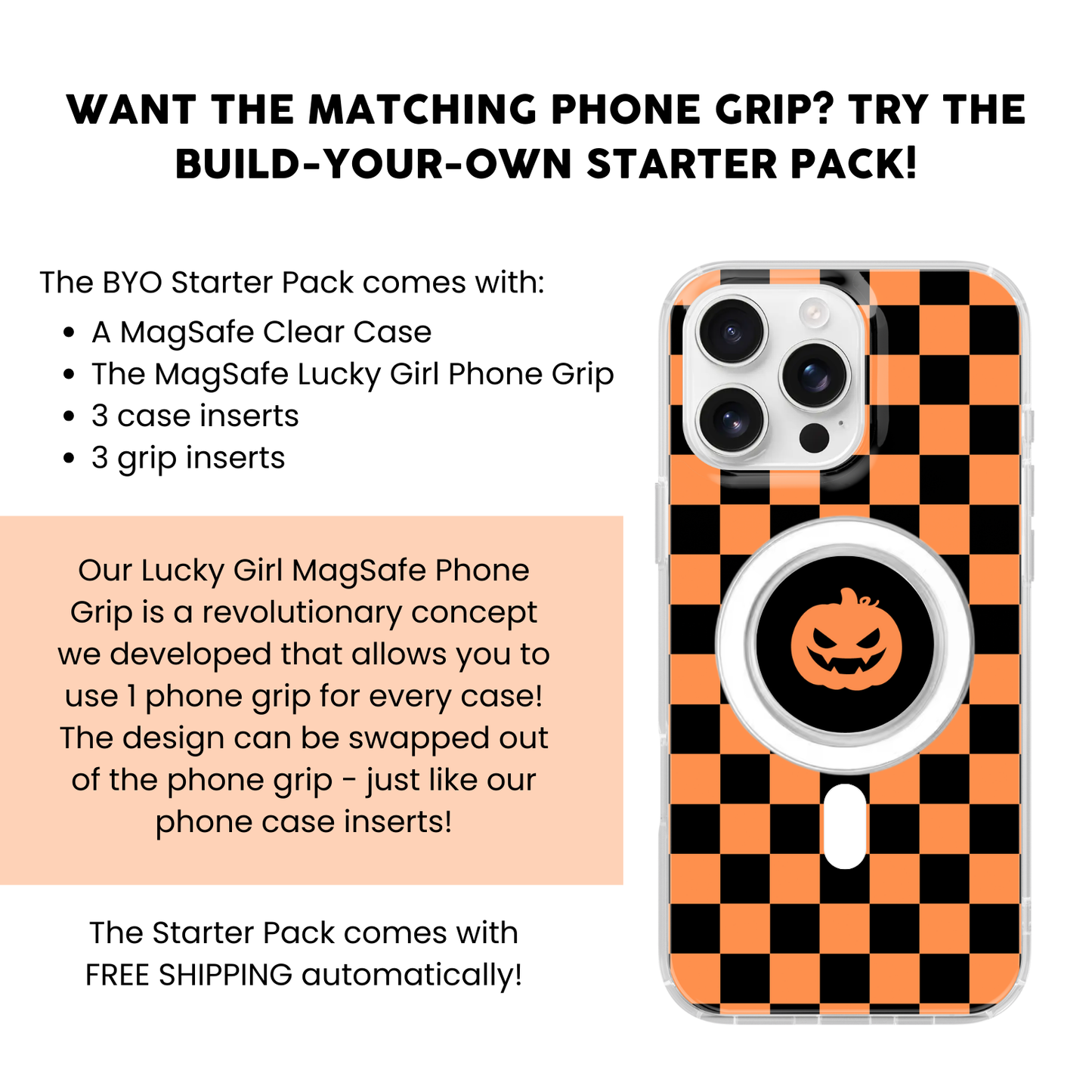 Classic Halloween Checkers Clear Case Insert