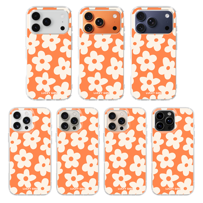 Tangerine Big Blooms Clear Case Insert
