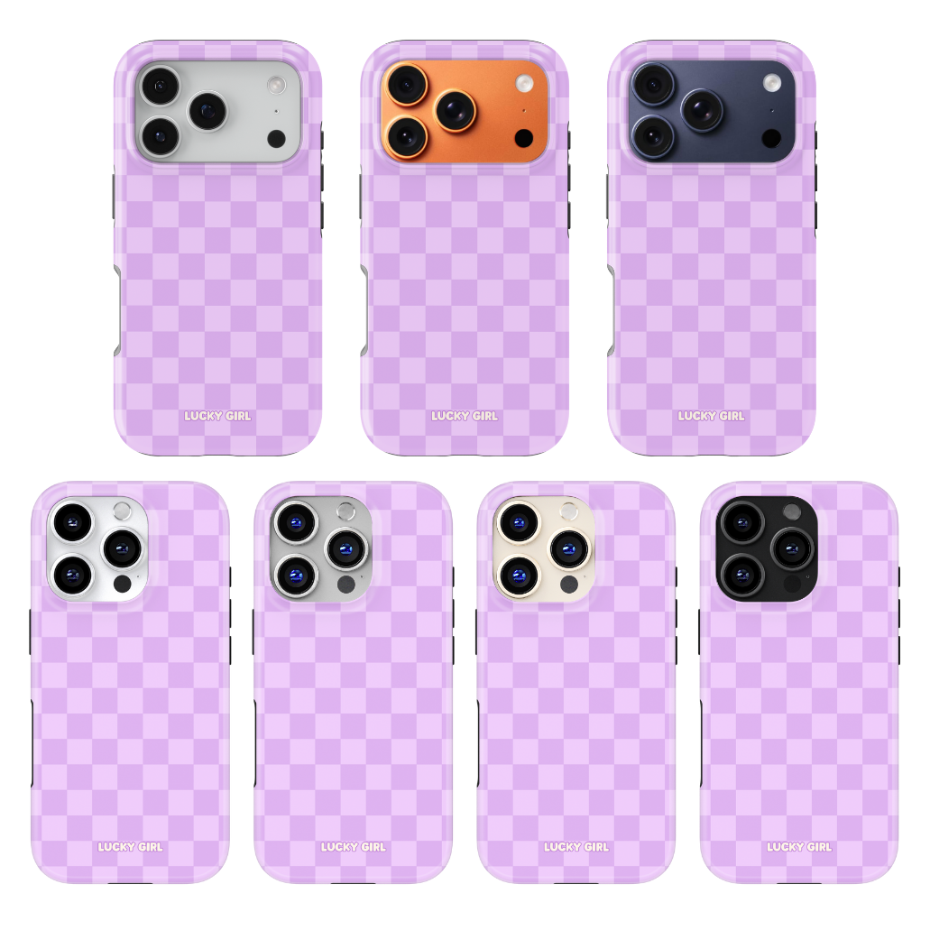 Lilac Checkers Phone Case