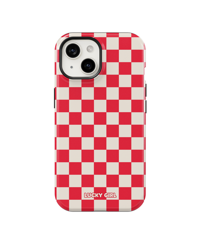 Vermillion Checkers II Phone Case