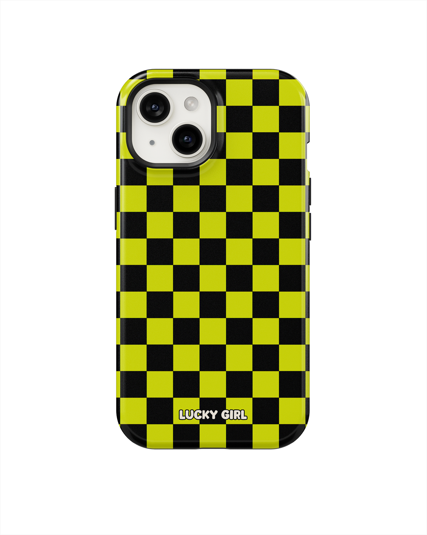 Electric Lime Checkers Phone Case