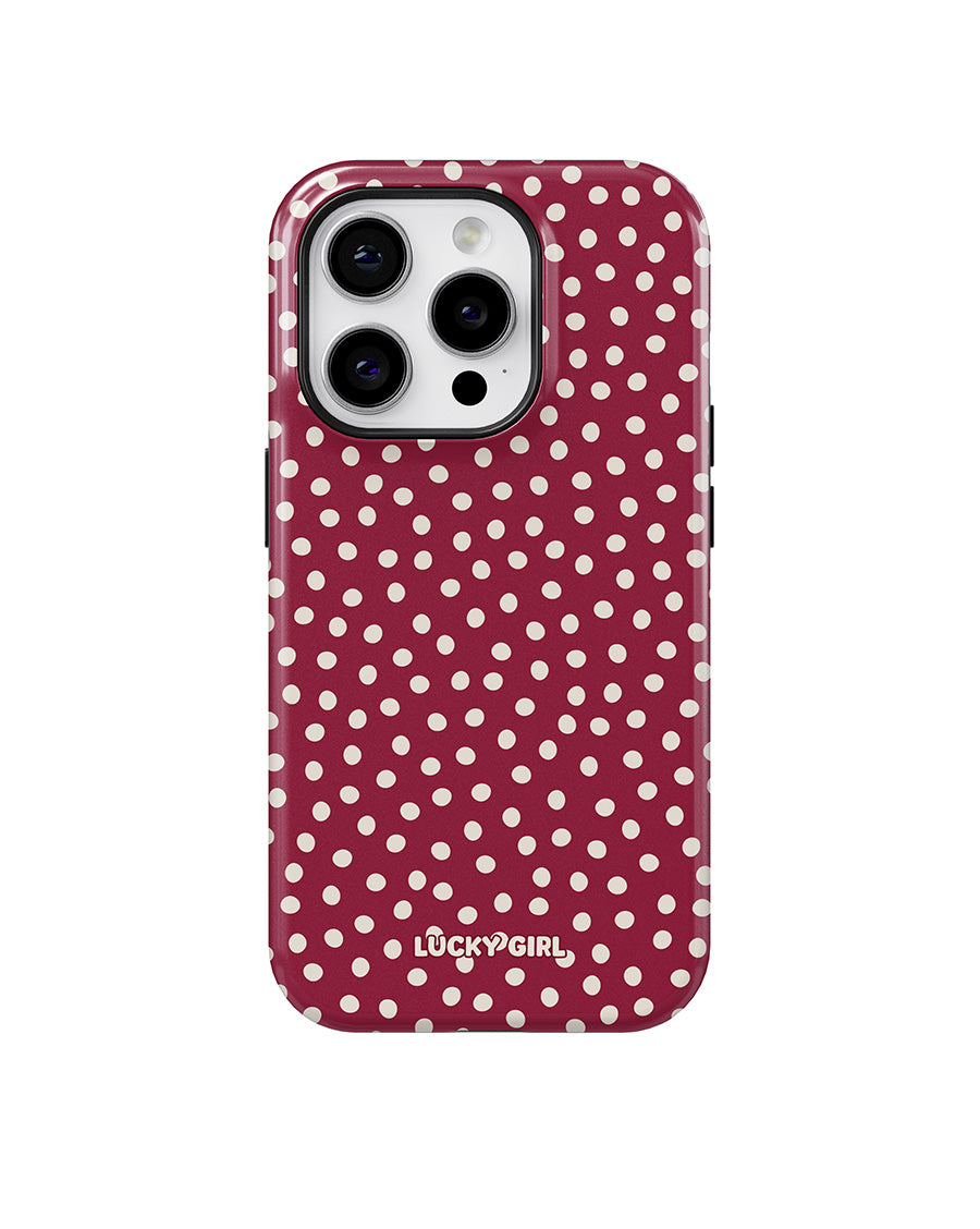 Black Cherry Dots Phone Case