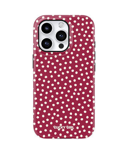 Black Cherry Dots Phone Case