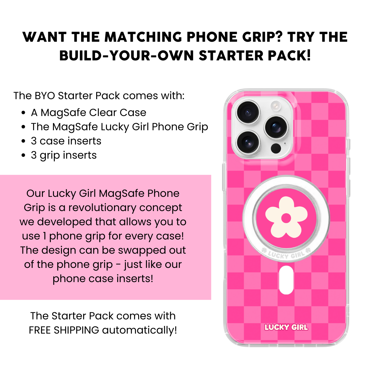 It Girl Checkers Clear Case Insert