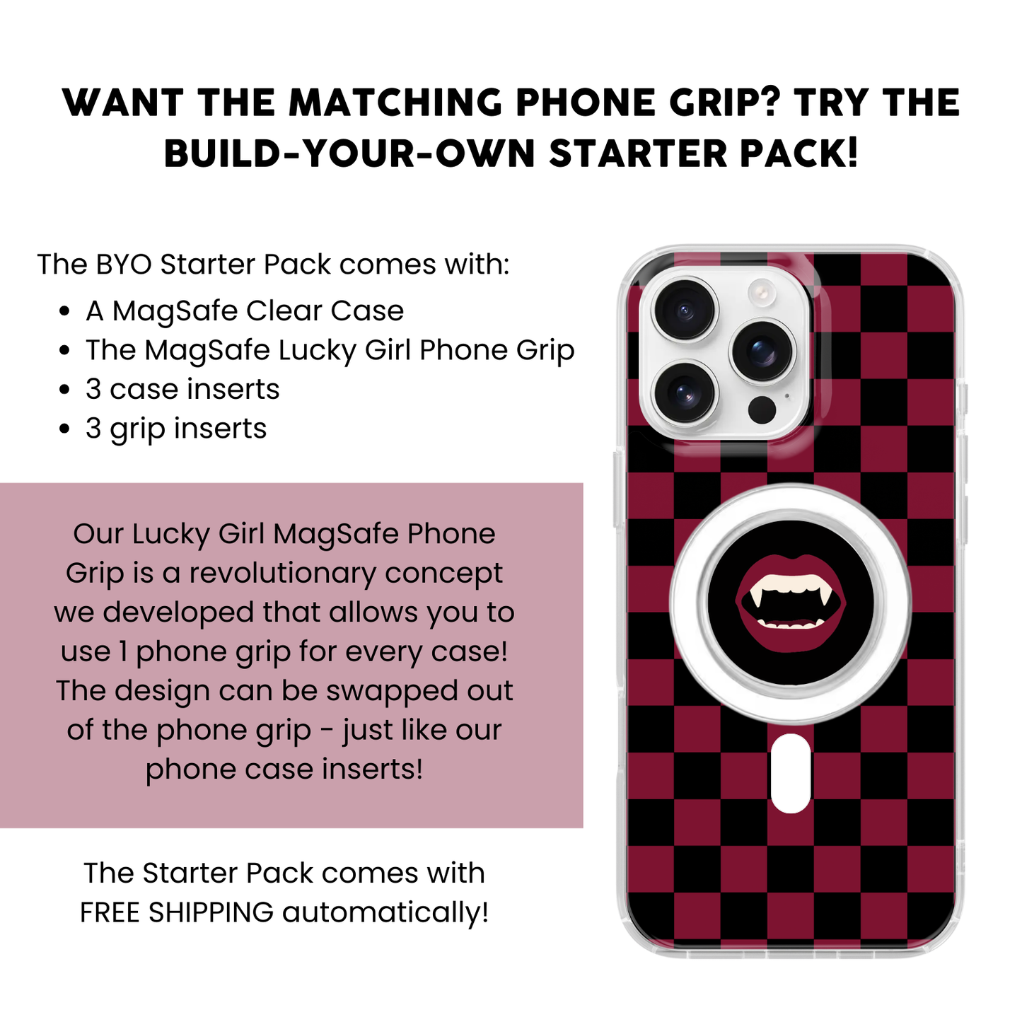 Vampire Checkers Clear Case Insert