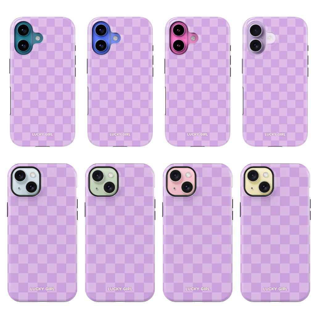Lilac Checkers Phone Case