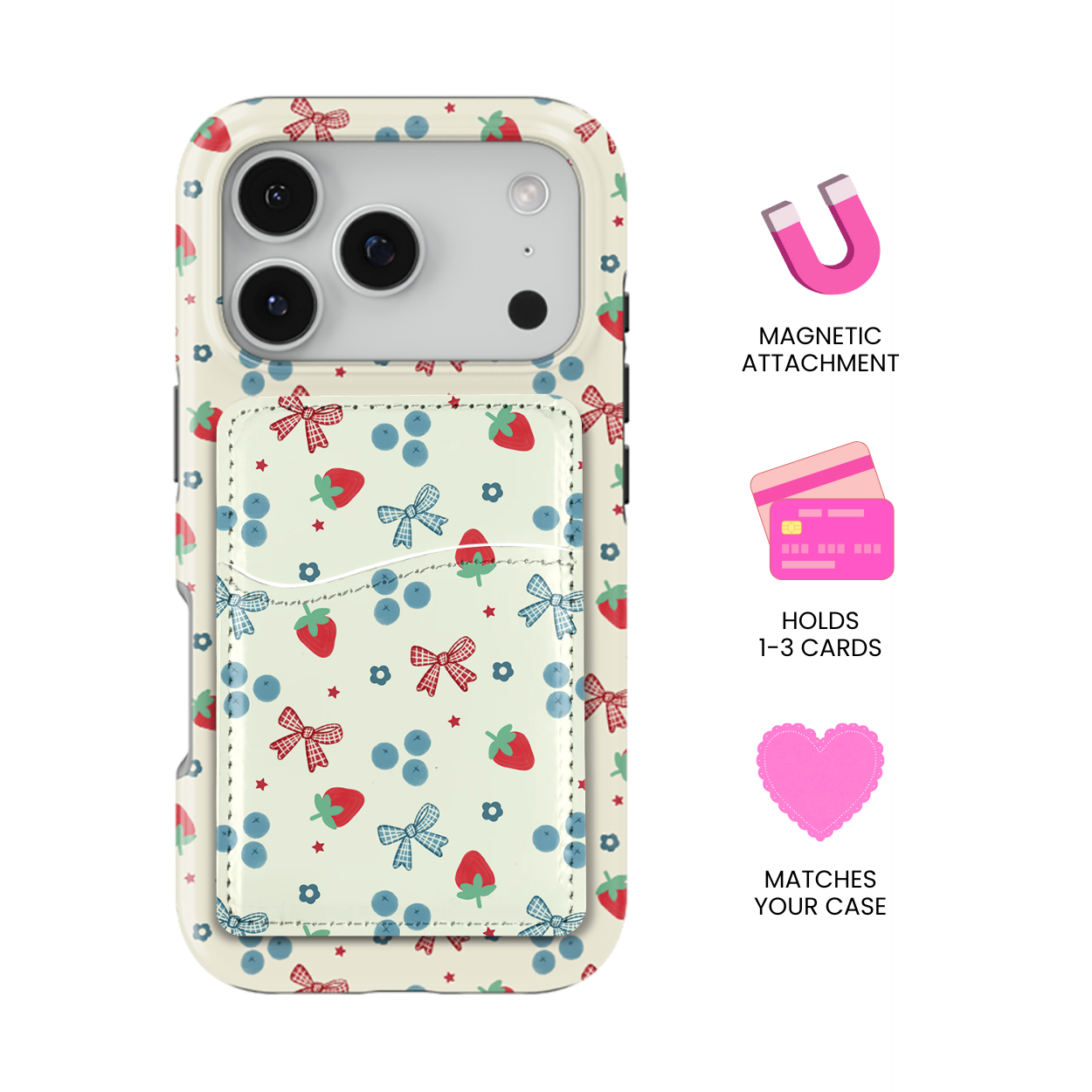 Berries & Bows MagSafe Card Holder