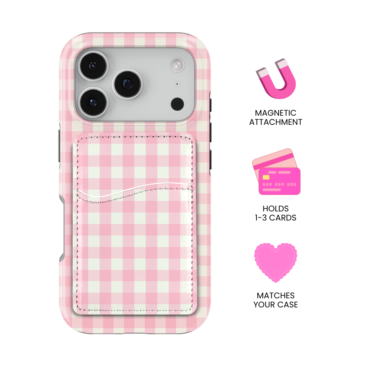 Cupcake Gingham MagSafe Card Holder