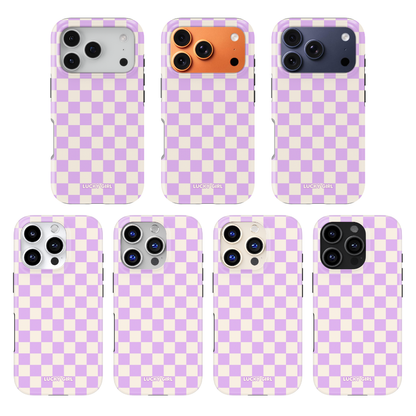 Lilac Checkers II Phone Case