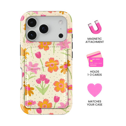 Polka Petals MagSafe Card Holder