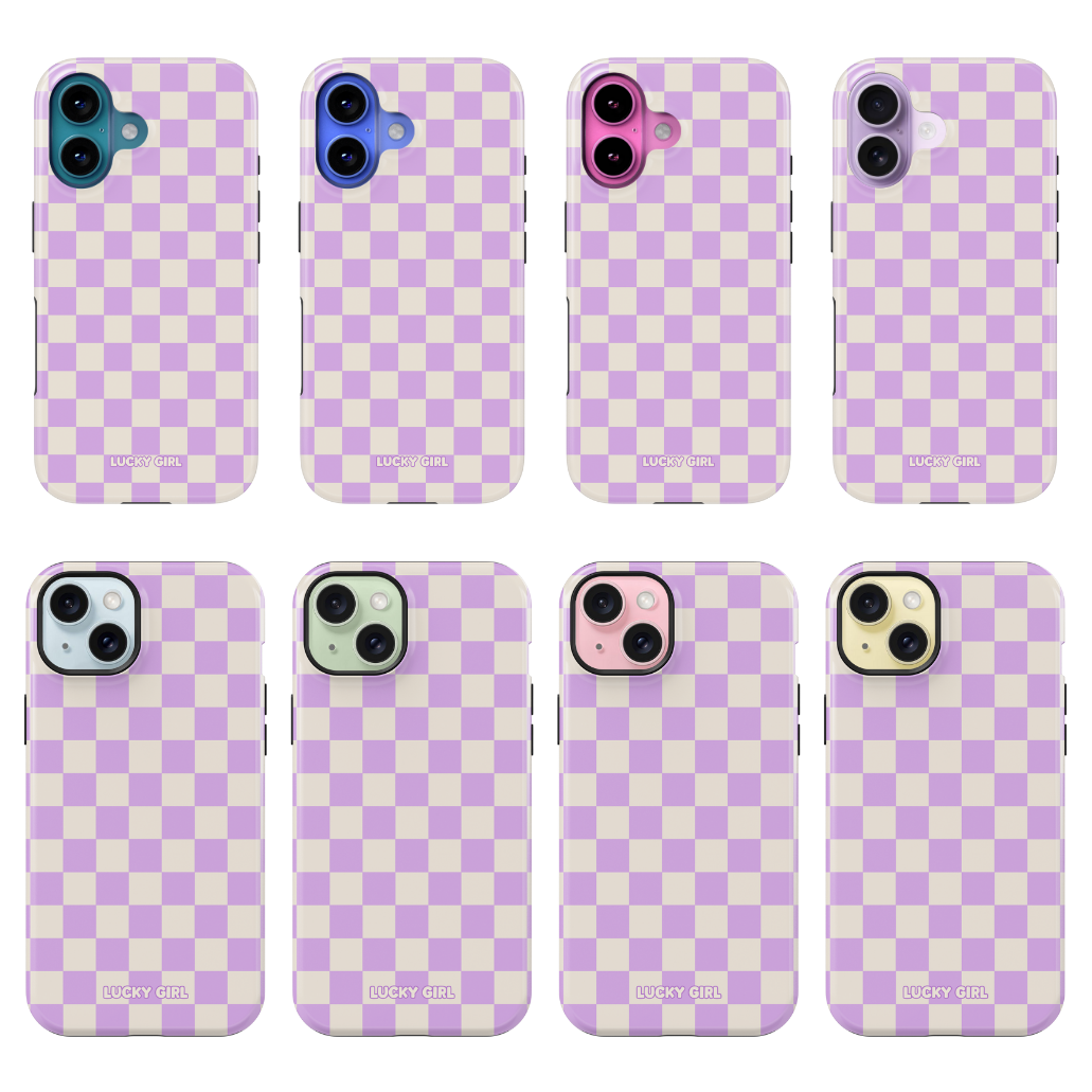 Lilac Checkers II Phone Case