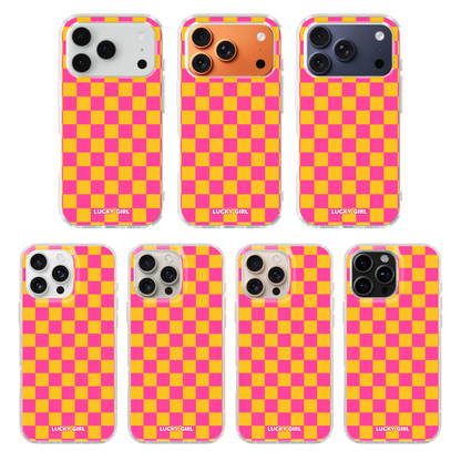 Pink Lemonade Checkers Clear Case Insert