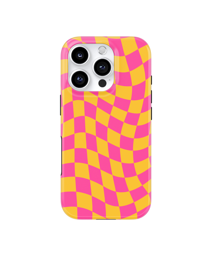 Pink Lemonade Wavy Checkers MagSafe Phone Case